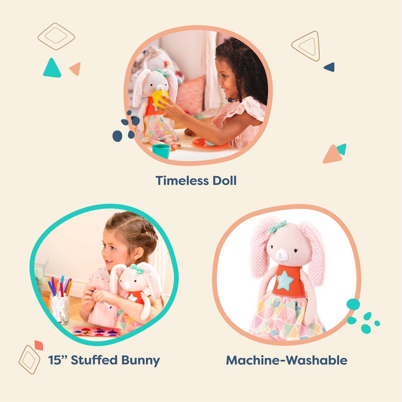 B. toys â€“ 15-Inch Plush Bunny â€“ Soft Stuffed Animal for Baby, Toddler, â€“ Orange & Pastel Outfit â€“ Washable Rabbit â€“ Tippy Toes â€“ Becky Bunny â€“ 0+ Months - Image 2